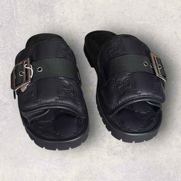 Gucci Monogram Padded Sandals - Picture 2 of 9
